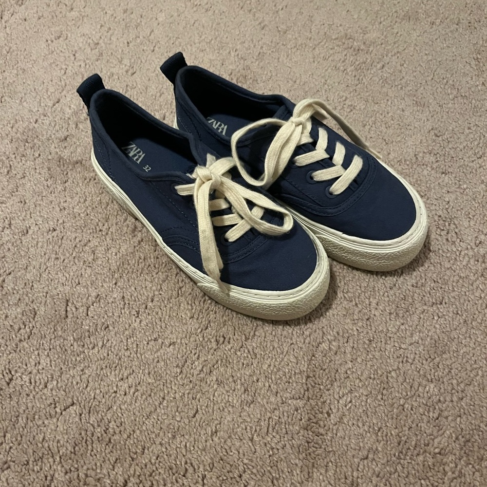 Zara Navy Canvas Sneakers